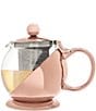 Color:Pink - Image 1 - Shelby Rose Gold Wrapped Teapot & Infuser