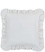 Piper & Wright Amalia Quilt Collection 16#double; Eyelet Lace Embellished Square Pillow, Color:White - Image 2