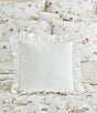 Piper & Wright Amalia Quilt Collection 16#double; Eyelet Lace Embellished Square Pillow, Color:White - Image 3