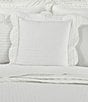 Color:White - Image 3 - Amherst Channel Quilted Stitch Reversible Square Pillow