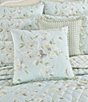 Color:Duck Egg - Image 3 - Cassia Quilt Collection 20#double; Square Floral Quilted Decorative Pillow