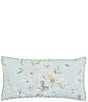 Color:Duck Egg - Image 1 - Cassia Quilt Collection Quilted Boudoir Decorative Reversible Floral Pillow