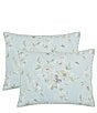 Color:Duck Egg - Image 1 - Cassia Quilt Collection Watercolor Floral Quilted Pillow Sham