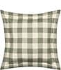 Piper & Wright Eloise Gingham Checked Plaid Decorative Square Pillow, Color:Green - Image 1