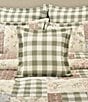 Piper & Wright Eloise Gingham Checked Plaid Decorative Square Pillow, Color:Green - Image 2