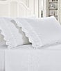 Color:White - Image 1 - Eyelet Embroidered Cotton Sheet Set