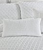 Piper & Wright Lillian Collection Engineered All -Over Jacquard Striped Boudoir Decorative Reversible Pillow, Color:White - Image 3