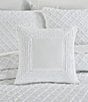 Color:White - Image 3 - Lillian Collection Jacquard-Framed Striped 16#double; Square Decorative Reversible Pillow