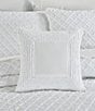 Piper & Wright Lillian Collection Jacquard-Framed Striped 16#double; Square Decorative Reversible Pillow, Color:White - Image 3