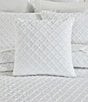 Color:White - Image 3 - Lillian Collection Lattice Pattern 20#double; Square Decorative Reversible Pillow