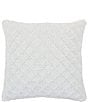 Color:White - Image 1 - Lillian Collection Lattice Pattern 20#double; Square Decorative Reversible Pillow
