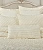Color:Cream - Image 3 - Lillian Engineered All-Over Jacquard Striped Boudoir Decorative Pillow