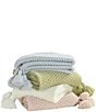 Color:Green - Image 3 - Millie Basket Weave Knit Tassel Throw