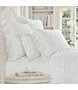 Color:White - Image 3 - Samantha Quilt Collection Quilted Voile Pillow Sham