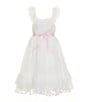 Pippa & Julie Little Girls Sleeveless Ruth Dotted Lace Fit-And-Flare Dress, Color:White - Image 1