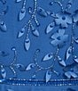 Color:Blue - Image 3 - 3D Floral Beaded Short Sleeve Illusion Crew Neck Dress