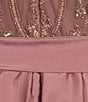 Color:Lavender - Image 5 - Beaded Bodice Illusion Crew Neck 3/4 Sleeve Tie Waist A-Line Gown