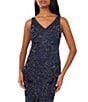 Pisarro Nights Beaded Mesh V-Neck 3/4 Sleeves Jacket Dress - Image 6