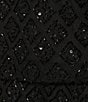 Color:Black - Image 5 - Diamond Bead Pattern Boat Neck 3/4 Split Sleeve Blouson Gown