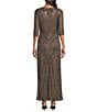 Pisarro Nights Petite Size All Over Beaded Mesh Jacket Dress - Image 2