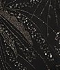 Pisarro Nights Petite Size Firework Pattern Sleeveless V Neck Beaded Gown - Image 3