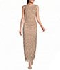 Pisarro Nights Petite Size Sleeveless Allover Beaded Dress - Image 1