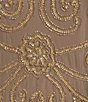 Pisarro Nights Plus Size 3/4 Sleeve Mesh Beaded Gown With Godets, Color:Mocha - Image 3