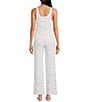 PJ Salvage Pj Salvage Brushed Knit Sleeveless Scoop Neck Long Floral Print Pajama Set, Color:Ivory - Image 2