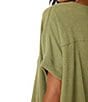 PJ Salvage Brushed Melange Knit Short Sleeve Scoop Neck Long Sleep Lounge Set - Image 5