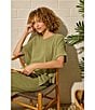PJ Salvage Brushed Melange Knit Short Sleeve Scoop Neck Long Sleep Lounge Set - Image 6