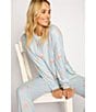 Color:Powder Blue - Image 5 - Bubbly Print Jersey Round Neck Long Sleeve Coordinating Sleep Top