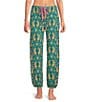 PJ Salvage Cheetah Floral Print Jersey Knit Drawstring Coordinating Sleep Jogger - Image 1