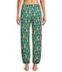 PJ Salvage Cheetah Floral Print Jersey Knit Drawstring Coordinating Sleep Jogger - Image 2