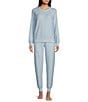 Color:Ice Blue - Image 3 - Dotted Knit Coordinating Sleep Joggers