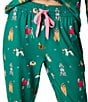 PJ Salvage Furry And Festive Print Butter Knit Jersey Drawstring Coordinating Sleep Joggers - Image 5