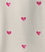 Color:Ivory - Image 4 - Heart Print Peachy Knit Long Sleeve Coordinating Sleep Top