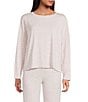 PJ Salvage Long Sleeve Crew Neck Jersey Knit Leopard Print Coordinating Sleep Top - Image 1