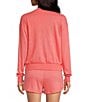 PJ Salvage Long Sleeve Crew Neck Whipstitch Cocktails Please French Terry Pullover - Image 2
