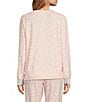 Color:Pink Dream - Image 2 - Long Sleeve Peachy Knit Love Print Coordinating Sleep Top