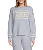 PJ Salvage Long Sleeve Round Neck Marshmallow Knit Apres Ski Coordinating Sleep Top, Color:Blue Whisper - Image 1