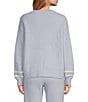 PJ Salvage Long Sleeve Round Neck Marshmallow Knit Apres Ski Coordinating Sleep Top, Color:Blue Whisper - Image 2