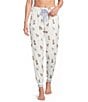 PJ Salvage Meet Me in Pawris Dog Print Peachy Knit Drawstring Coordinating Sleep Jogger - Image 1