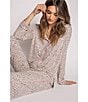 PJ Salvage Modal Basic Leopard Print Notch Collar Pajama Set, Color:Stone - Image 7