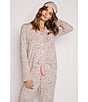 PJ Salvage Modal Basic Leopard Print Notch Collar Pajama Set, Color:Stone - Image 10