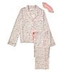 PJ Salvage Modal Basic Leopard Print Notch Collar Pajama Set, Color:Stone - Image 11
