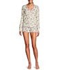 PJ Salvage More Amour Pointelle Floral Print Coordinating Sleep Short, Color:Ivory - Image 3
