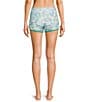 Color:Ocean Blue - Image 2 - Ocean Breeze Floral Peachy Knit Drawstring Tie Coordinating Sleep Shorts