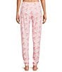 PJ Salvage Peachy Knit Bow Print Drawstring Tie Coordinating Sleep Jogger - Image 2