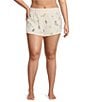 Color:Ivory - Image 1 - Pj Salvage Plus Size Puppy Love Peachy Knit Elastic Waist Pull-On Coordinating Sleep Short