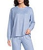 PJ Salvage Polka Dot Print Long Sleeve Crew Neck Peachy Knit Coordinating Sleep Top - Image 5